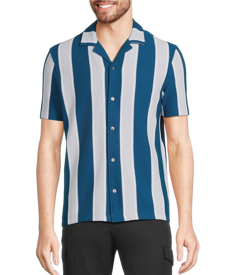 ̵    ȥåץ Interdimensional Collection Slim Fit Striped R...
