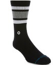 【送料無料】 スタンス メンズ 靴下 アンダーウェア Big & Tall Boyd St Striped Crew Socks Black