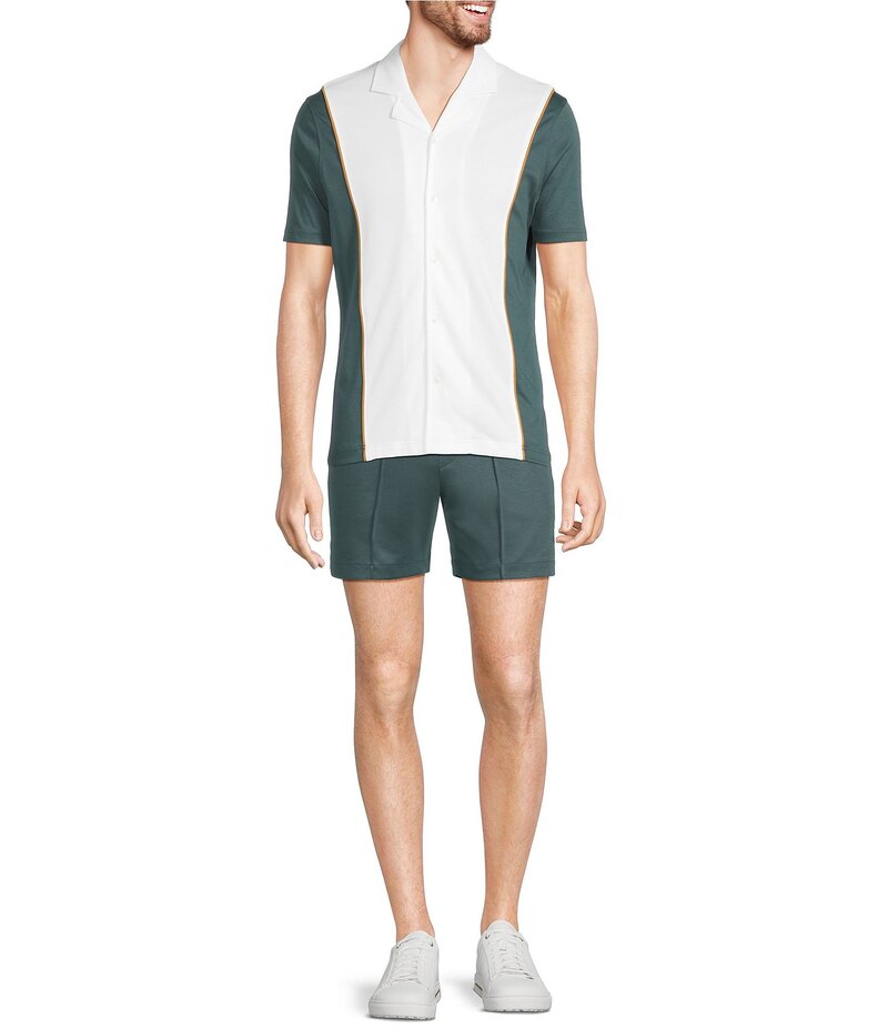 【送料無料】 ムラノ メンズ ハーフパンツ・ショーツ ボトムス Liquid Luxury Pintuck Neoprene Knit 5.5 Inseam Shorts Antique Teal