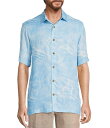 【送料無料】 カリビアン メンズ シャツ トップス Clear Water Print Short Sleeve Woven Shirt Aqua Blue