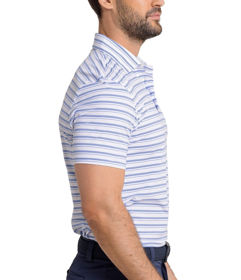 【送料無料】 サウザーンタイド メンズ シャツ トップス Brrr-Eeze Pearl Cove Stripe Short Sleeve Polo Shirt Classic White