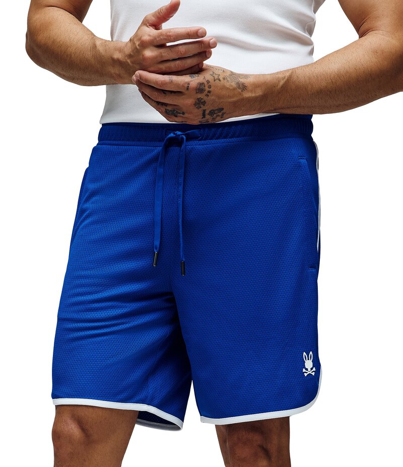 サイコバニー メンズ ボトムス ハーフパンツ・ショーツ メッシュ ショートパンツ Psycho Bunny Nico Mesh 8 Inseam Shorts Sapphire サファイア