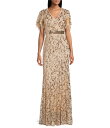 【送料無料】 アールアンドエムリチャーズ レディース ワンピース トップス Godet Skirt V-Neck Short Sleeve Sequin Pow...