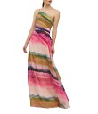 【送料無料】 ケイ アンジャー レディース ワンピース トップス Organza Ombre Stripe One-Shoulder Pleated Ball ...