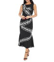 【送料無料】 マリナ レディース ワンピース トップス Sleeveless Soutache Chiffon Fit and Flare Dress Blac...