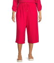 【送料無料】 アリソン デイリー レディース カジュアルパンツ ボトムス Plus Size Pomegranate Linen Blend Pull-On Capri Pants Pomegranate
