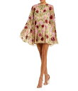 【送料無料】 マックダガル レディース ワンピース トップス Crew Neck Long Bell Sleeves Beaded Floral Mesh Sh...