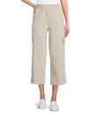 【送料無料】 イントロ レディース カジュアルパンツ ボトムス Petite Size Rib Knit Pheobe Pull-On Cargo Capri Pants Sand