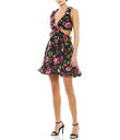 【送料無料】 マックダガル レディース ワンピース トップス Floral Chiffon V-Neck Lace-Up Open Back Ruffle Mi...