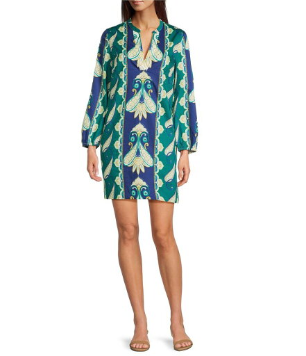【送料無料】 タイラーボウ レディース ワンピース トップス Paulie Cabana Foulard Print Split V-Neck Bracelet Sleeve Shift Dress Cabana Foulard 【送料無料】 タイラーボウ レディース ワンピース トップス Paulie Cabana Foulard Print Split V-Neck Bracelet Sleeve Shift Dress Cabana Foulard