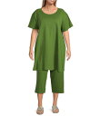 【送料無料】 ブライン ウォーカー レディース カットソー トップス Plus Mara Cotton Jersey Round Neck Short Slee...