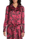 【送料無料】 プレストンアンドヨーク レディース シャツ トップス Kinsley Tie From Hem Button Front Collard Long Sleeve Coordinating Blouse Rouge Floral