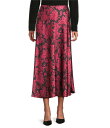 【送料無料】 プレストンアンドヨーク レディース スカート ボトムス Janet Printed Satin Coordinating A-Line Skirt Rouge Floral