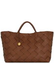 【送料無料】 レベッカミンコフ レディース トートバッグ バッグ Frankie Woven Leather Tote Bag Tawny