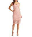 【送料無料】 タダシショージ レディース ワンピース トップス V-Neck Sleeveless Corded Lace Illusion Hem Sheat...