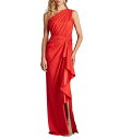 【送料無料】 タダシショージ レディース ワンピース トップス One Shoulder Ruffle Front Crepe Column Gown Red ...