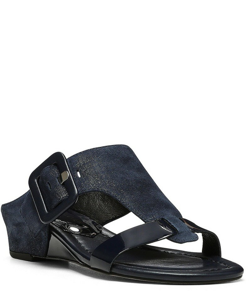 【送料無料】 ドナルドプリネール レディース サンダル シューズ Ofelia Denim Suede Buckle Detail Slide Sandals Navy