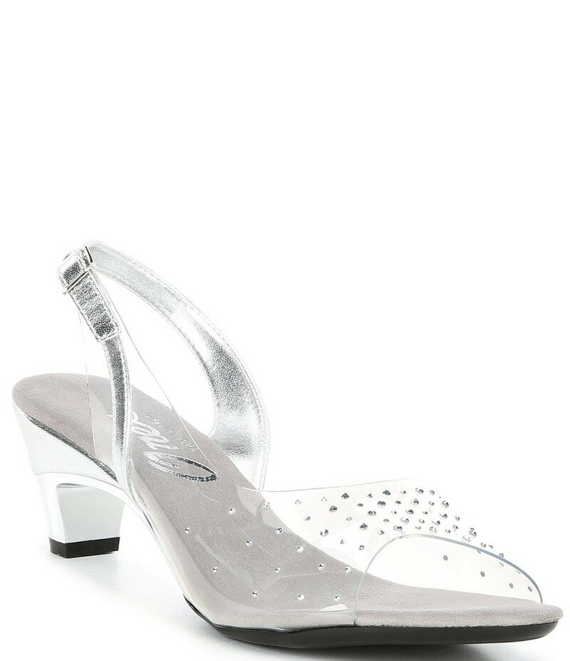オネックス レディース シューズ サンダル Onex Suzanne Lucite Rhinestone Slingback Sandals Silver シルバー