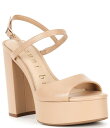 【送料無料】 ジャンビニ レディース サンダル シューズ Calvan Leather Platform Block Heel Sandals Dark Sierra Tan(4)