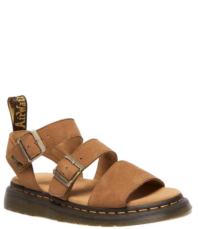 楽天ReVida 楽天市場店【送料無料】 ドクターマーチン レディース サンダル シューズ Women's Gryphon Tumbled Nubuck Sandals Desert Brown