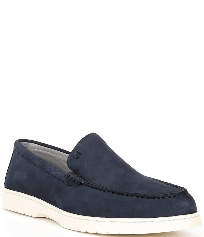 【送料無料】 コールハーン メンズ スリッポン・ローファー シューズ Men's Greenwich Grand Venetian Nubuck Loafers Navy Blazer/Ivory