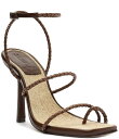 【送料無料】 シュッツ レディース ヒール シューズ Kaya Straw Woven Leather Toe Loop Stiletto Dress Sand...
