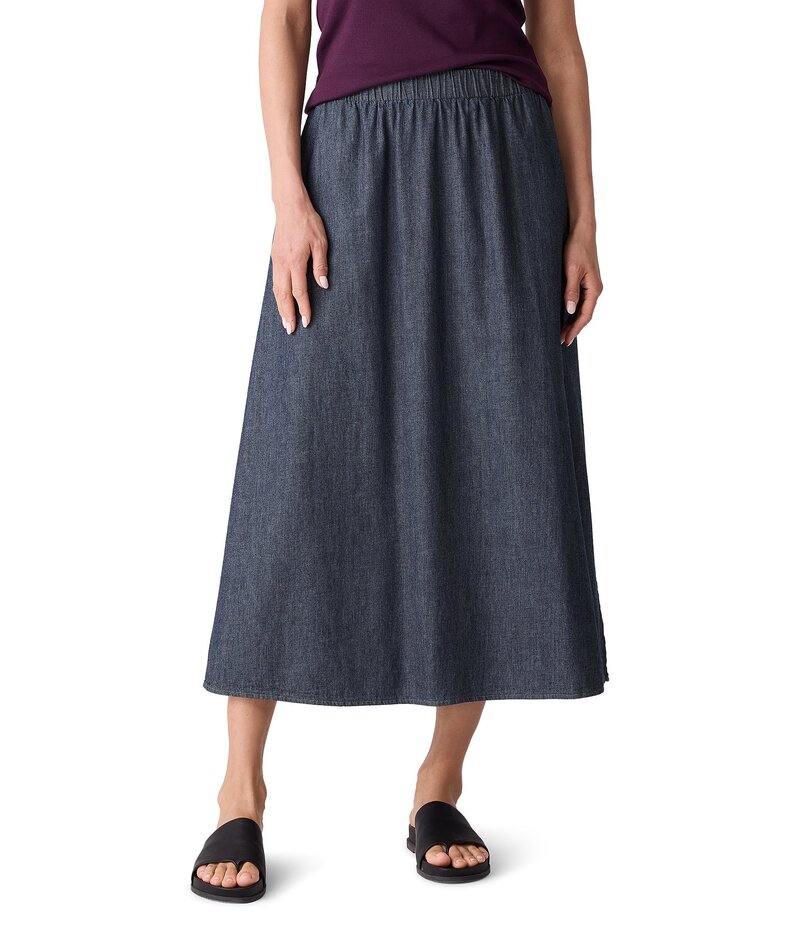 エイリーンフィッシャー レディース ボトムス スカート A ライン ミディ コットン Eileen Fisher Organ..