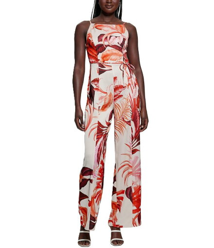 【送料無料】 ゲス レディース ジャンプスーツ トップス Sana Tropical Printed Sleeveless Satin Jumpsuit Bright Pink 【送料無料】 ゲス レディース ジャンプスーツ トップス Sana Tropical Printed Sleeveless Satin Jumpsuit Bright Pink