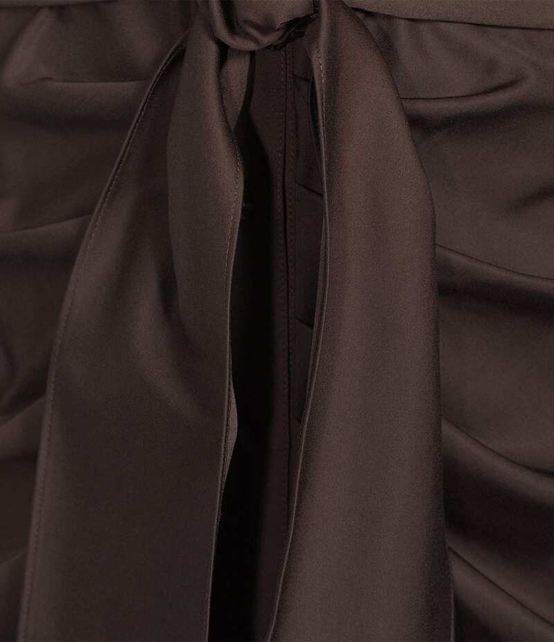 【送料無料】 アレックスマリー レディース ワンピース トップス Adriana Long Sleeve Collared Tie Waist Maxi Dress Espresso