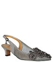【送料無料】 ジェイレニー レディース ヒール シューズ Strovanni Glitter Mesh Jewel Ornament Slingback Pumps Pewter Glitter/Snow Dot