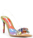 【送料無料】 ジャンビニ レディース ヒール シューズ Mardona Clear Rainbow Jewel Slingback Pumps Rainbow