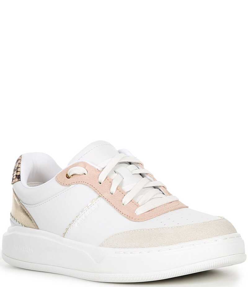【送料無料】 コールハーン レディース カジュアルパンツ ボトムス Women's Grandpro Carissa Leather Sneakers White Silver