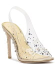 【送料無料】 ジェシカシンプソン レディース ヒール シューズ Jaisey Clear Rhinestone Peep Toe Slingback Dress...