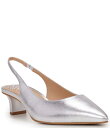 【送料無料】 ヴィンスカムート レディース ヒール シューズ Pilar Nappa Slingback Kitten Heel Pumps Silver