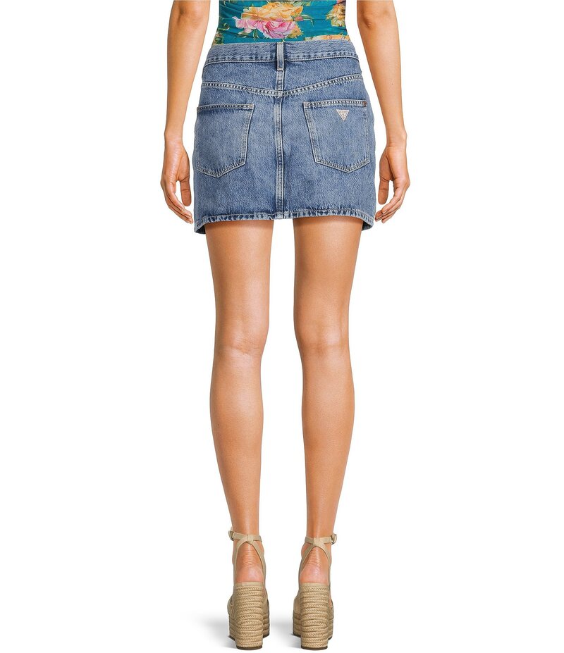 【送料無料】 ゲス レディース スカート ボトムス Gaia Denim Mini Skirt Evening Joy
