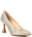【送料無料】 アレックスマリー レディース ヒール シューズ Colbietwo Rhinestone Glitter Embellished Cutout Flared Heel Dress Pumps Soft Gold