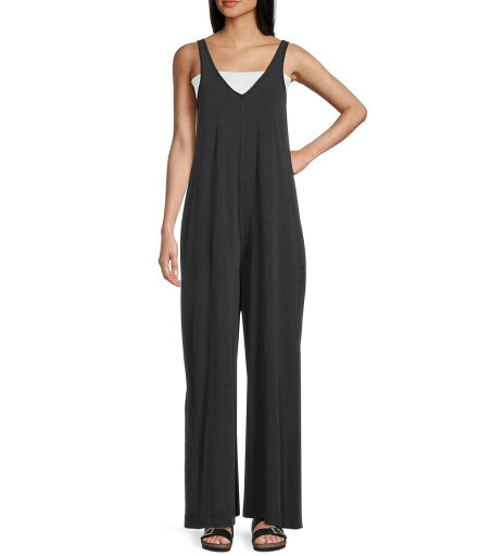 【送料無料】 チェルシーアンドバイオレット レディース ジャンプスーツ トップス Sleeveless V-Neck Waistless Jumpsuit Black 【送料無料】 チェルシーアンドバイオレット レディース ジャンプスーツ トップス Sleeveless V-Neck Waistless Jumpsuit Black