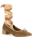 【送料無料】 ジャンビニ レディース ヒール シューズ x Lilly Sisto Nell Corduroy Ankle Wrap Pumps Almond