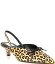 【送料無料】 ジャンビニ レディース ヒール シューズ x Lilly Sisto Sisto Leopard Print Haircalf Bow Sling...