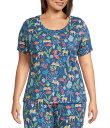 【送料無料】 スリープ センス レディース ナイトウェア アンダーウェア Plus Size Safari Print Short Sleeve Scoop N...