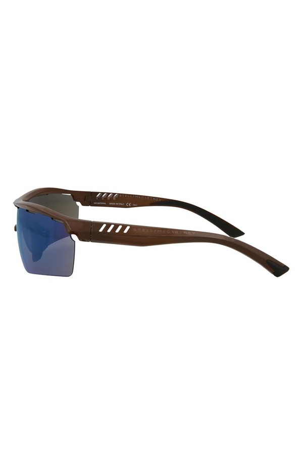にしてくだ ステラマッカートニー 47mm Shield Sunglasses BROWN BLUE：ReVida 店 レディース サングラス・アイウェア アクセサリー ➚あくまで