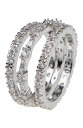 シージーバイケネスジェイレーン レディース リング アクセサリー Round & Baguette Cut CZ Eternity Band SILVER