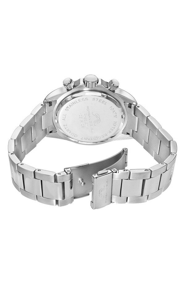 超歓迎好評 ポルサモンブリュー Men's Preston Multi-Function Dial Stainless Steel Bracelet Watch, 41mm SILVER-BLUE：ReVida 店 メンズ ブレスレット・バングル・アンクレット アクセサリー 最安値即納