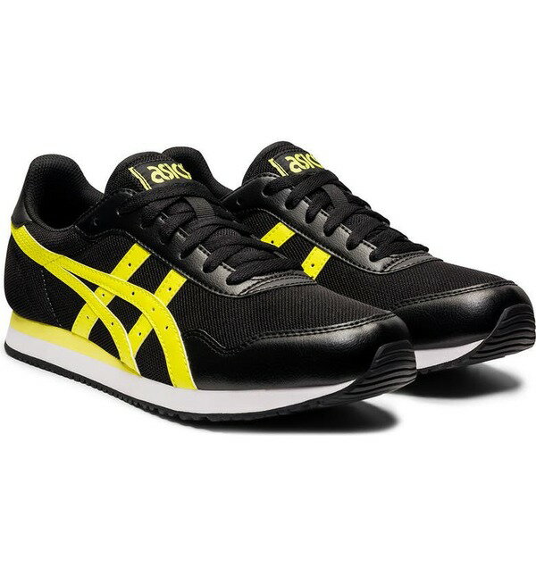 アシックス メンズ スニーカー シューズ ASICS Tiger Runner BLACK/ SOUR YUZU