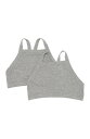 ハニーデュー レディース ブラジャー アンダーウェア Evie Ribbed Bralette - Pack of 2 HEATHER GREY/HEATHER GREY