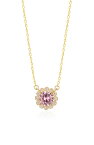 【送料無料】 ギャビー リエル レディース ネックレス・チョーカー・ペンダントトップ アクセサリー 14K Gold Plated Sterling Silver Pink Sapphire & CZ Flower Pendant Necklace GOLD