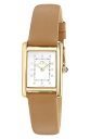 yz |Tu[ Y rv ANZT[ Karolina Diamond Leather Strap Watch, 21.5mm x 30mm - 0.06 ctw GOLD-COGNAC