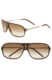 カレラ 【送料無料】 カレラ レディース サングラス・アイウェア アクセサリー 'Cool' 61mm Vintage Inspired Aviator Sunglasses BROWN HAVANA GOLD