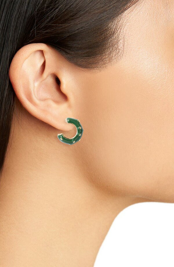 オープンエディット レディース ピアス・イヤリング アクセサリー Nuget Drop Set of 2 Resin Hoop Earrings GREEN- AQUA- PURPLE