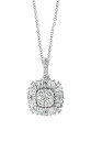 【送料無料】 エフィー レディース ネックレス・チョーカー・ペンダントトップ アクセサリー 14K White Gold Pave Diamond Cushion Pendant Necklace - 0.74ct. WHITE GOLD